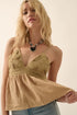 TAUPE CROCHET TOP